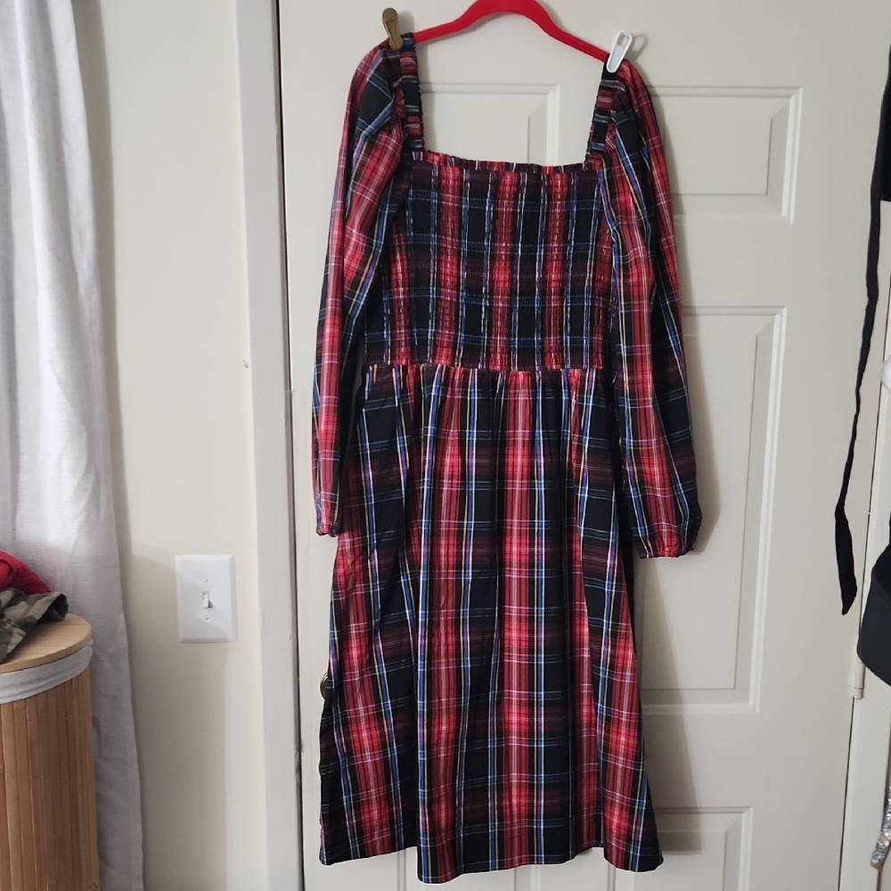 Plaid Dress - Red and Black